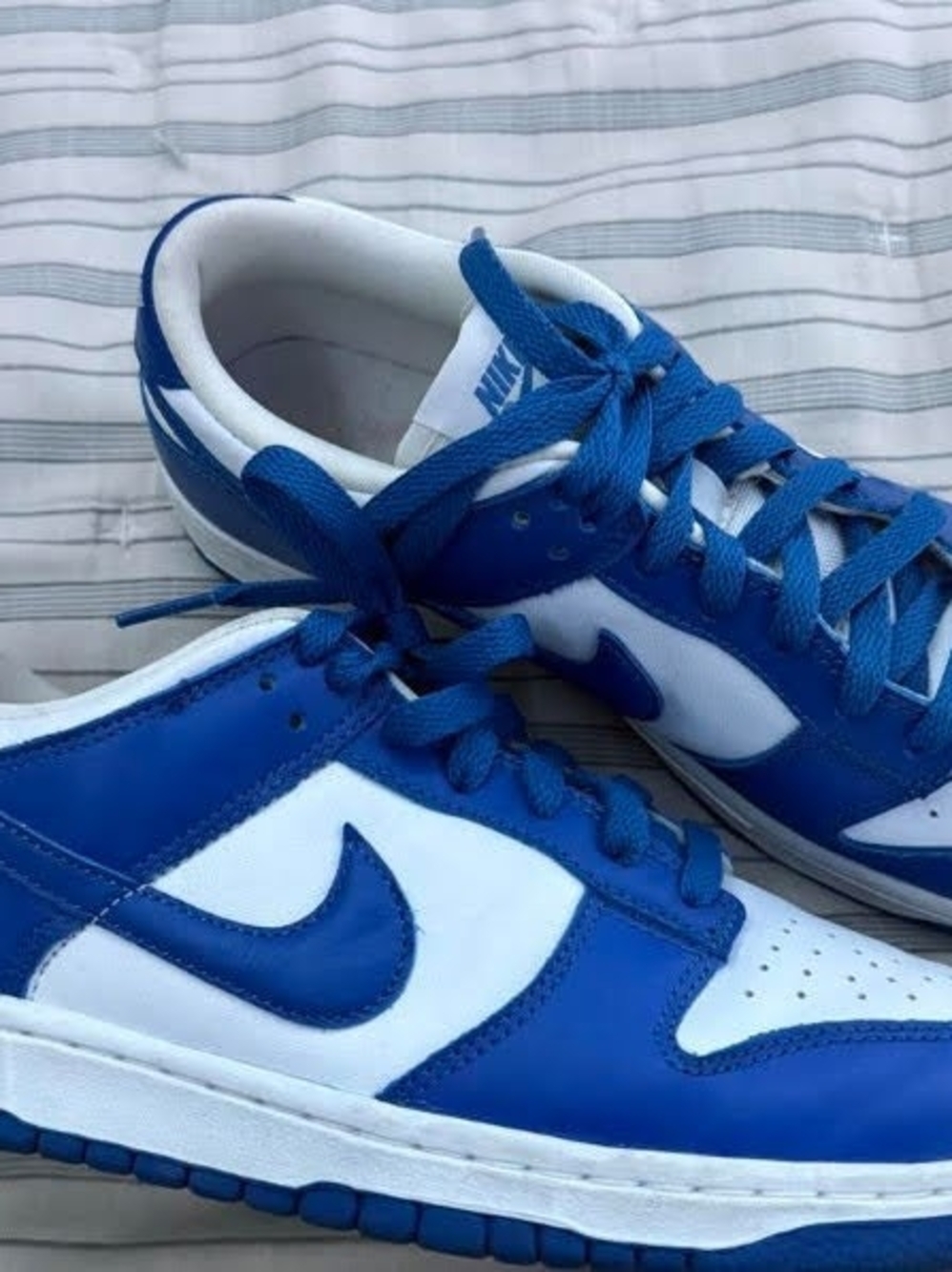 Nike Men’s White & Blue Low-Top Sneakers